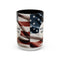Taza de café personalizada con la bandera estadounidense (11 oz y 15 oz)