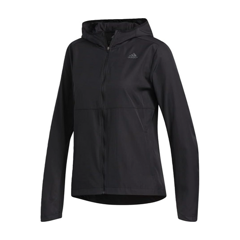 Adidas Womens Own the Run Hooded Jacket, Black | M