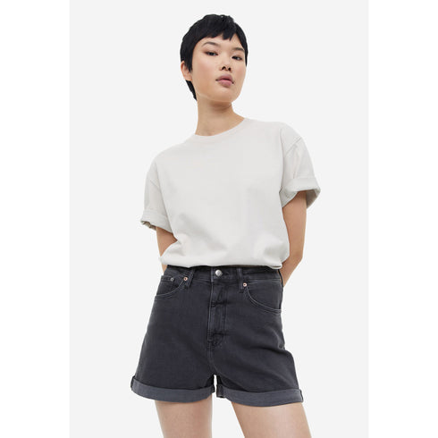H&M Mom Ultra High Black Denim Shorts