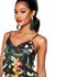 Boohoo Women's Pom Pom Palm Print Romper Playsuit