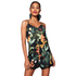 Boohoo Women's Pom Pom Palm Print Romper Playsuit