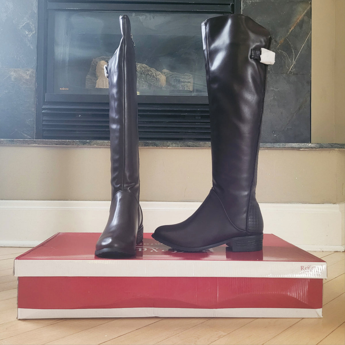 Reflexan Laufkomfort Brown Low Heel Leather Knee High Winter Boots MG Selections
