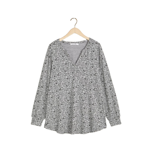 Penningtons Responsible, Printed Long-Sleeve Henley Top