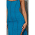PrettyLittleThing Petrol Blue Ribbed Contrast Stitch Strappy Midi Dress | 4