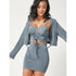 SHEIN Drawstring Bust Cami Top & Skirt Set With Coat