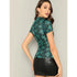 SHEIN Mock-neck Snakeskin Fitted Tee | M