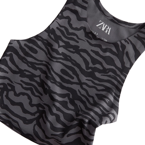 Zara Zebra Print Workout Gym Top, 9-10 Years | on Sale