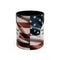 Taza de café personalizada con la bandera estadounidense (11 oz y 15 oz)