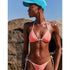American Eagle Aerie Wide Rib String Triangle Bikini Top, Coral Crush