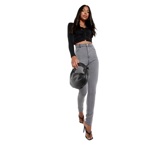 Boohoo Women's Tall Basic Gray Jegging