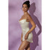 Oh Polly Onyx Cowl Neck Asymmetric Hem Mini Dress in White