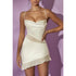 Oh Polly Onyx Cowl Neck Asymmetric Hem Mini Dress in White