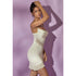 Oh Polly Onyx Cowl Neck Asymmetric Hem Mini Dress in White