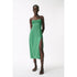 Zara Green Lined Button Midi Dress
