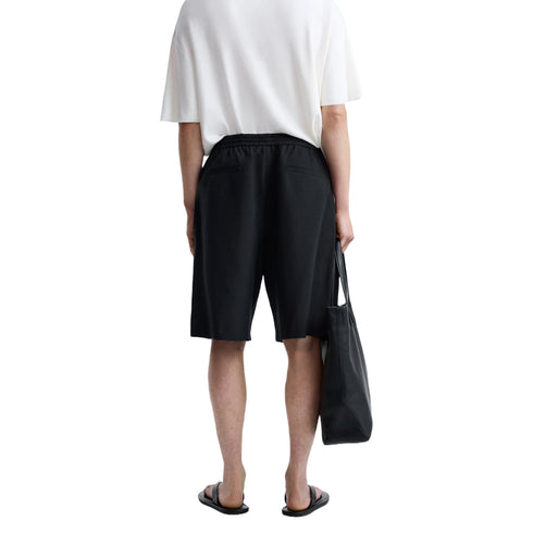 Zara Men's Flowy Pleated Shorts, Black
