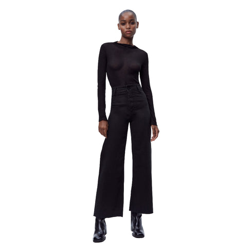 Zara ZW Marine Straight High Rise Jeans, Black