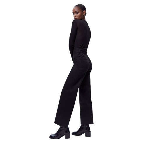 Zara ZW Marine Straight High Rise Jeans, Black