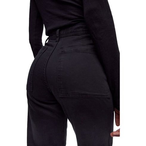 Zara ZW Marine Straight High Rise Jeans, Black