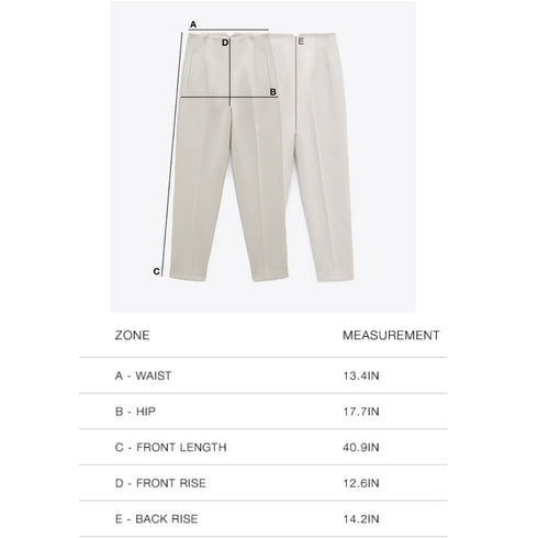 Zara Women's Bottoms Size Chart