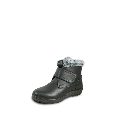 kozi Canada Women Casual Ankle Bootie Winter Boot NINA-3 Fur Boot with Hook and Loop Closure