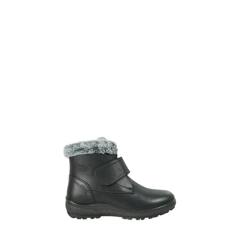 kozi Canada Women Casual Ankle Bootie Winter Boot NINA-3 Fur Boot with Hook and Loop Closure