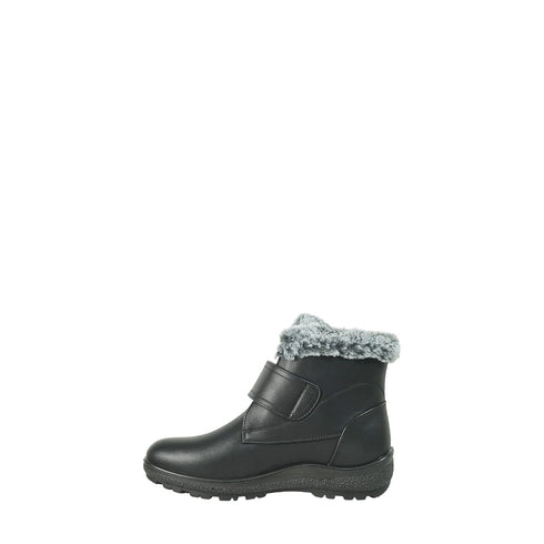 kozi Canada Women Casual Ankle Bootie Winter Boot NINA-3 Fur Boot with Hook and Loop Closure