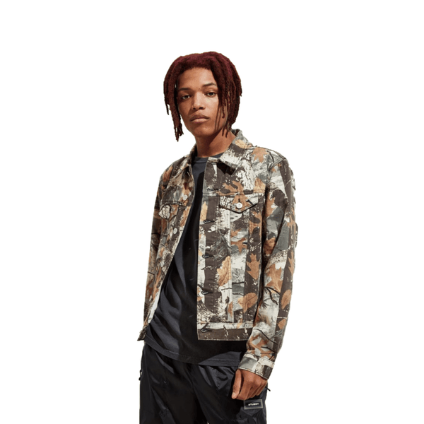 BDG Camo Print Denim Trucker Jacket, Small - MGworld