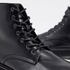 ASOS DESIGN Lace Up Boot in Black Faux Leather with Raised Chunky Sole | 7 US
