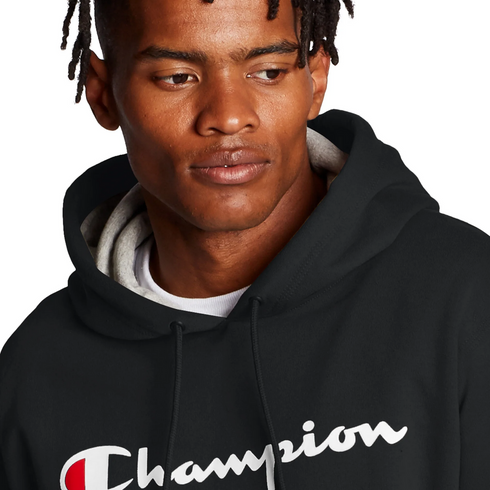 Champion Men's Powerblend Hoodie, Script Logo
