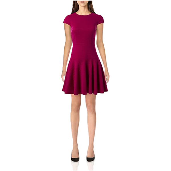 Eliza J Women's Textured Knit Fit and Flare Dress 