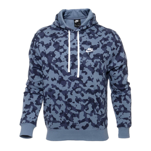 Nike Sportswear Club Fleece Pullover Hoodie Blue Camo