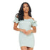 PrettyLittleThing Petite Sage Green Frill Cold Shoulder Mini Dress