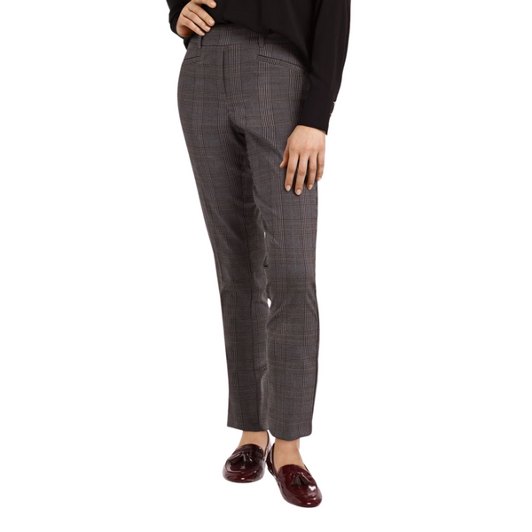 Reitmans Mid Rise Straight Leg Grey Plaid Pant The Iconic - Tall