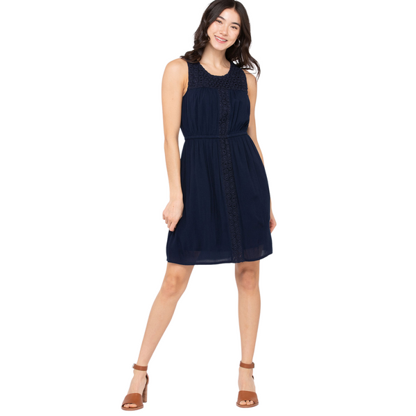 Ricki's Sleeveless Crochet Trim Short Dress