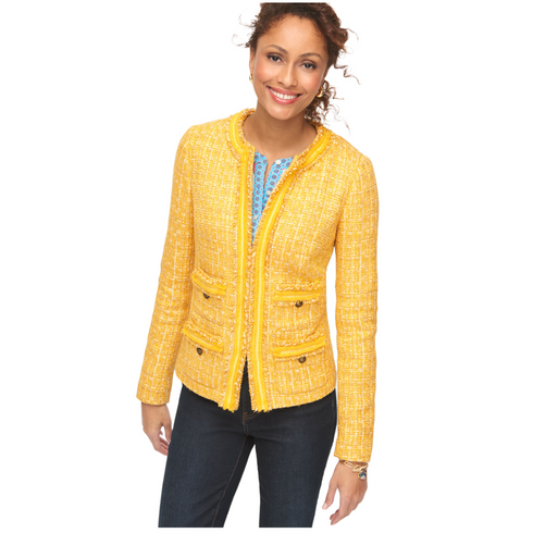 Talbots Yellow Tweed Jacket