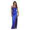 Windsor Blue Marley Satin Halter Formal Dress