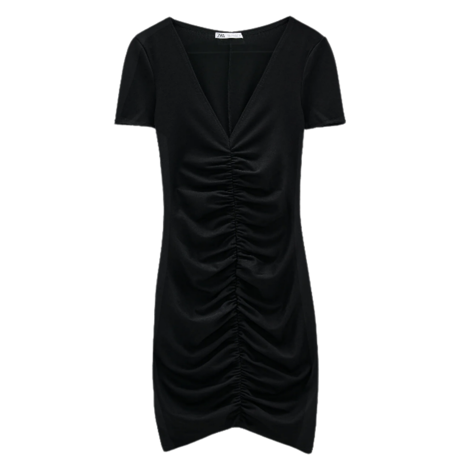 Zara Draped Cocktail Dress TRF, Large, Black