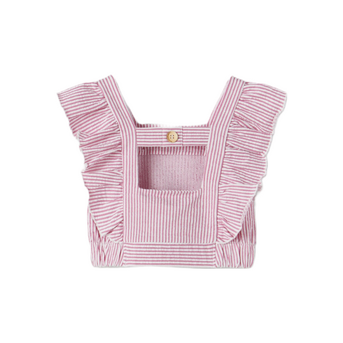 Zara Girls Pink Striped Rustic Crop Top | 11 - 12 Years