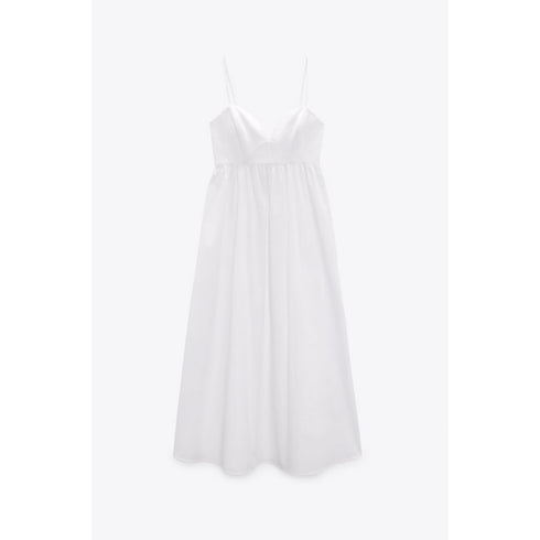Zara Voluminous Midi Dress, White